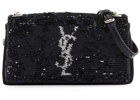 Saint Laurent Monogram YSL Toy West Hollywood Sequin Black